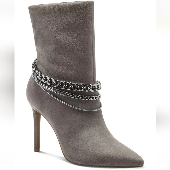 INC International Concepts Shoes - INC International Concepts Reanna Chain Dress Booties Taupe -6